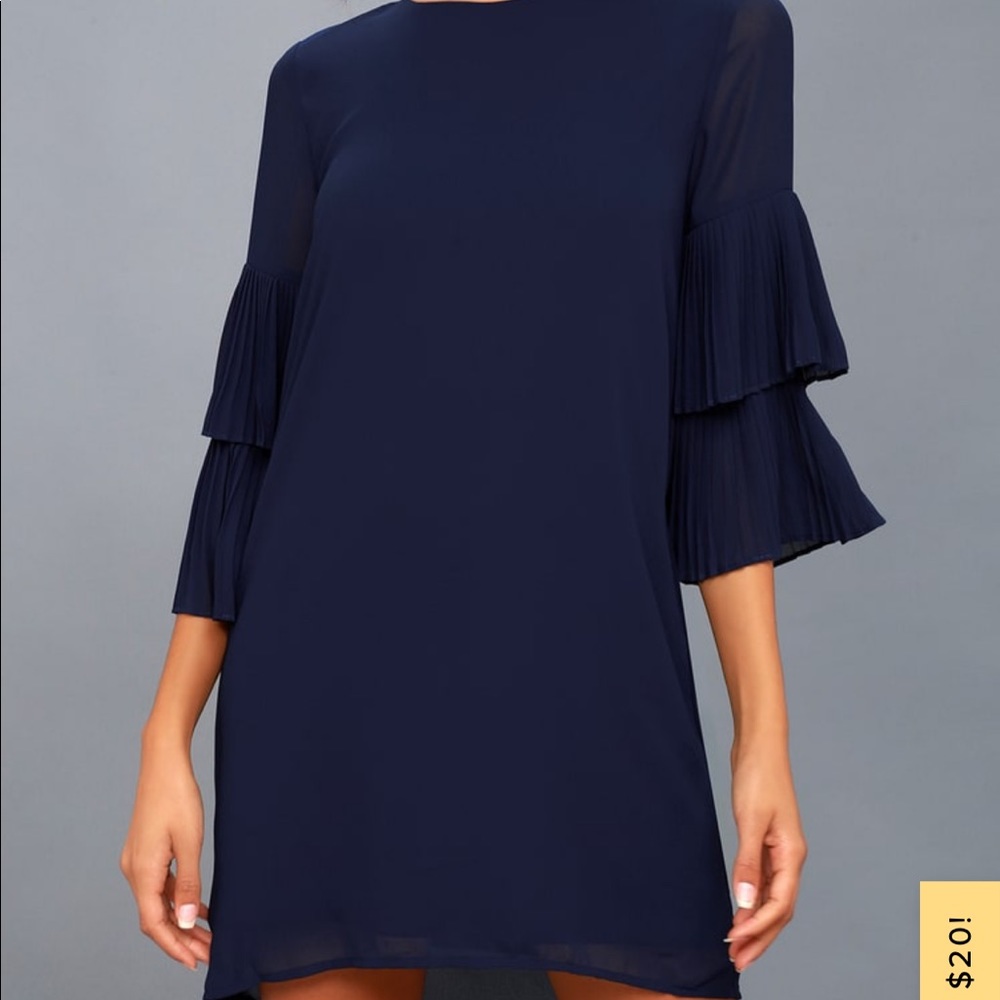 Lulu’s Move and Shake Navy Blue Shift Dress XL